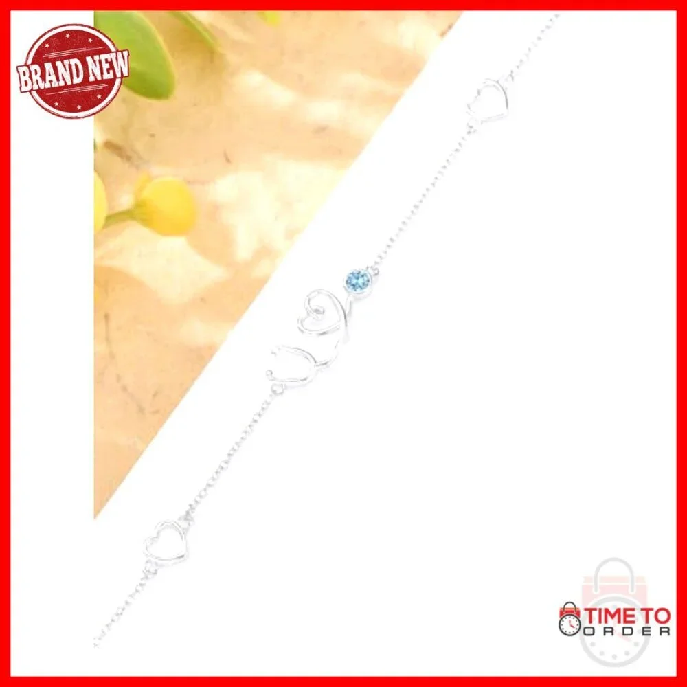 Sterling Silver Stethoscope Nurse Bracelet with Birthstone Medical Jewelry Gift